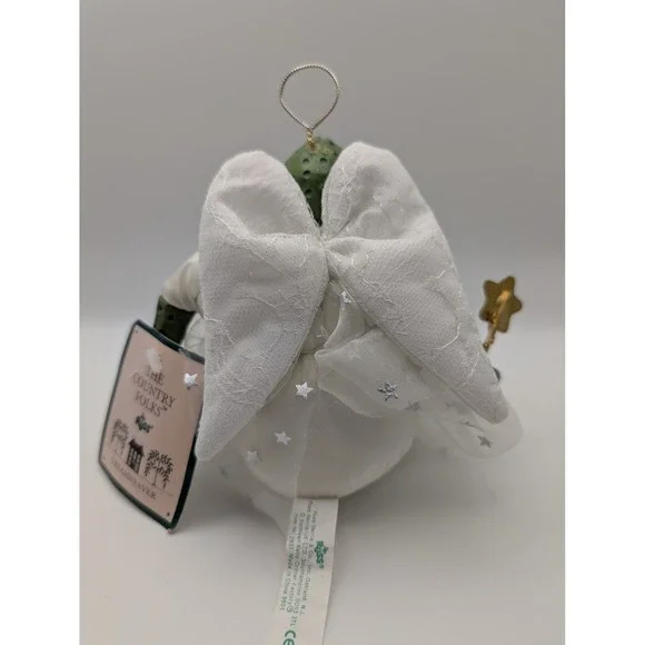 Frog Angel Ornament Figurine Gold Cord Wings Star Wand New with Tag - Picture 4 of 5